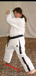 Move right leg out