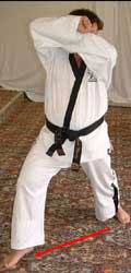 Move right foot out