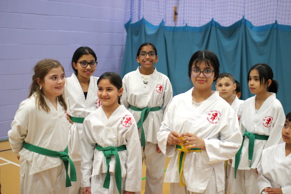 Girl students smiling