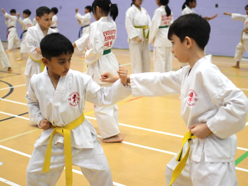 2 young boys pratice